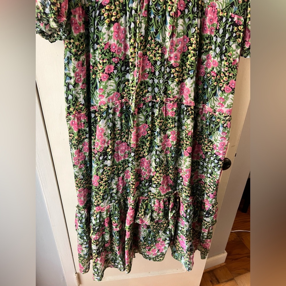 Banjanan Floral Maxi Dress - Pink and Green - Picture 4 of 11